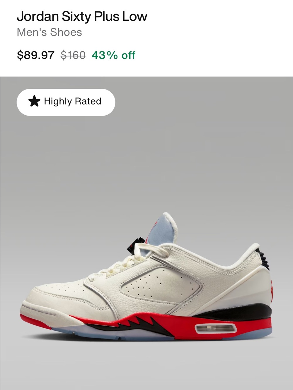 Jordan Sixty Plus Low Shoes - White/Red/Black